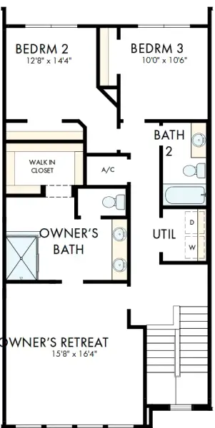 2D floor plan layout of this home in Persimmon Place - Townhomes, Wesley Chapel, FL (Image 3). 2D floor plan layout of this home in Persimmon Place - Townhomes, Wesley Chapel, FL (Image 3).