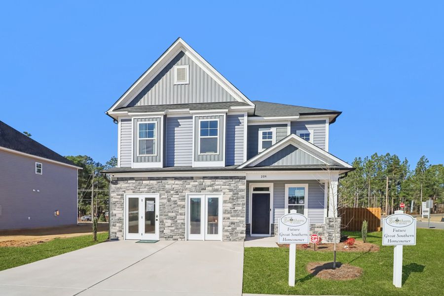 Representative exterior photo of a completed home built from the Makenzie II by Great Southern Homes in Peachtree Hills, Lexington, SC (Image 37).