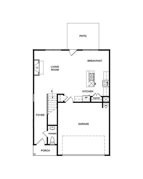 2D floor plan layout for the The Keswick by Direct Residential Communities in Vickers Point - Single Family, Fairburn, GA (Image 3).