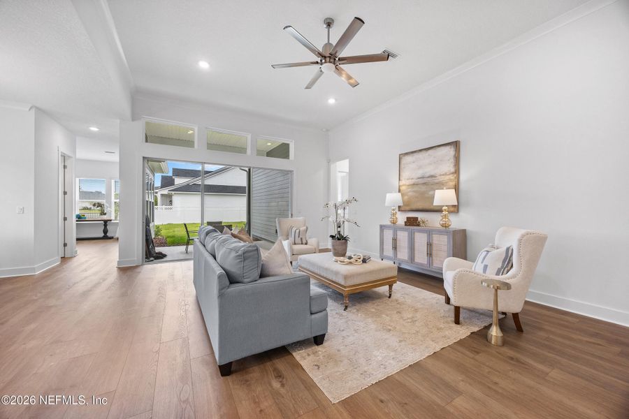 Furnished interior view inside a new home in Oak Grove at SilverLeaf 60’, St. Augustine (Image 39).