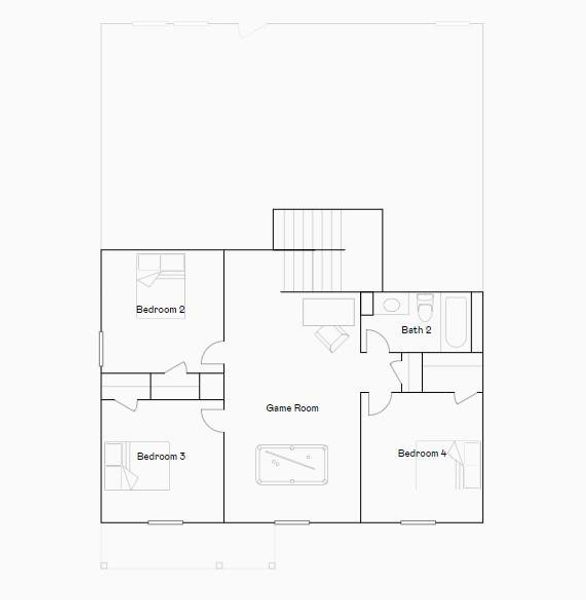 2D floor plan layout of this home in Sweetgrass Village, Crosby, TX (Image 4).