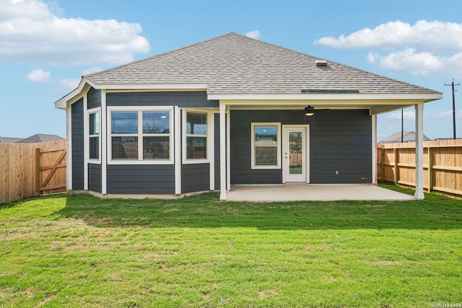Exterior details and patio area of a home in Kallison Ranch, San Antonio (Image 24).