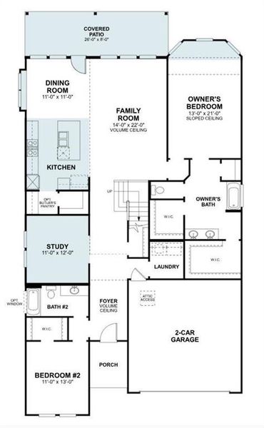 2D floor plan layout of this home in Lilyana, Celina, TX (Image 1).