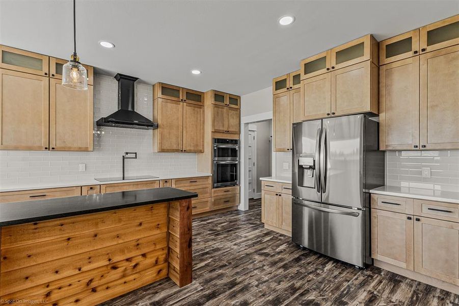 Dream kitchen with SO much custom cabinetry, pot filler with electric range.  However, this kitchen is ALL about the views!