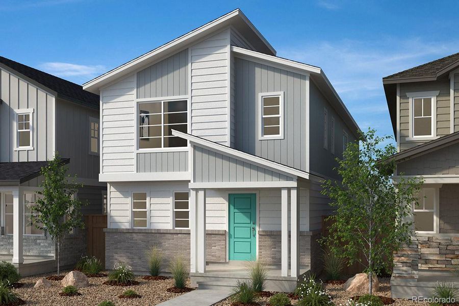 Front exterior of a new home in , Aurora, CO, highlighting curb appeal (Image 1).