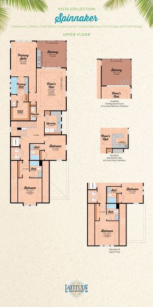 2D floor plan layout for the Spinnaker by Minto Communities in Latitude Margaritaville Watersound, Panama City Beach, FL (Image 2). 2D floor plan layout for the Spinnaker by Minto Communities in Latitude Margaritaville Watersound, Panama City Beach, FL (Image 2).