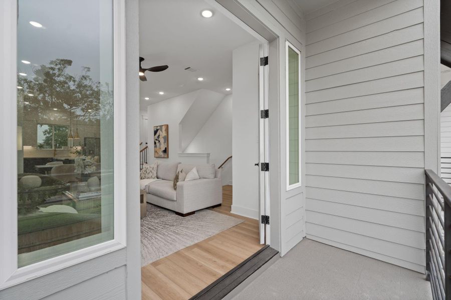 Exterior details and patio area of a home in , Houston (Image 29).