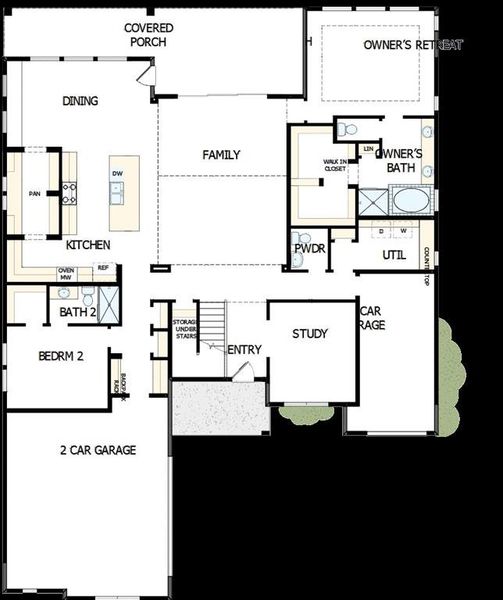 2D floor plan layout of this home in Terraces – Estates, Rockwall, TX (Image 4).