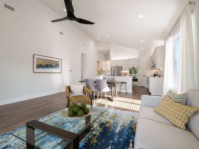 Representative furnished interior of a home built from the The Sunrise 50's by AHA Dream Homes, LLC in Whisper Valley, Manor (Image 12). Representative furnished interior of a home built from the The Sunrise 50's by AHA Dream Homes, LLC in Whisper Valley, Manor (Image 12).