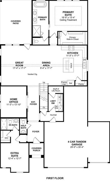 The Tuscaloosa floor plan by K. Hovnanian Homes. 1st Floor Shown. *Prices, plans, dimensions, features, specifications, materials, and availability of homes or communities are subject to change without notice or obligation.