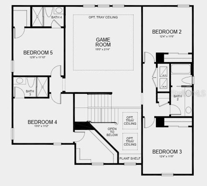 2D floor plan layout of this home in Hammock at Two Rivers, Zephyrhills, FL (Image 5).