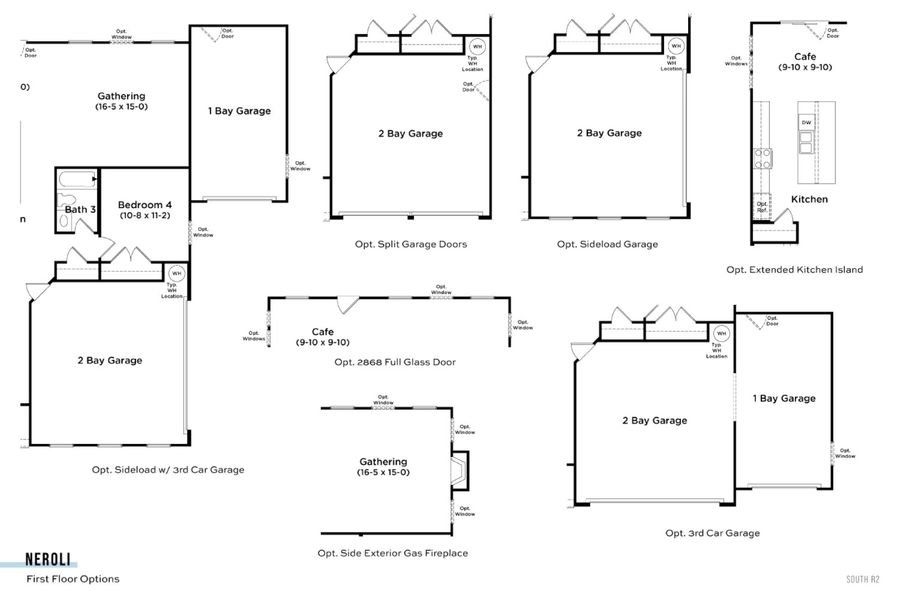 2D floor plan layout for the Neroli by DRB Homes in Spring Branch, Smyrna, TN (Image 5).