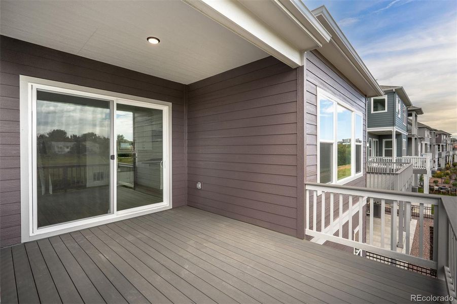 Exterior details and patio area of a home in Trailside at Cottonwood Creek, Colorado Springs (Image 24).