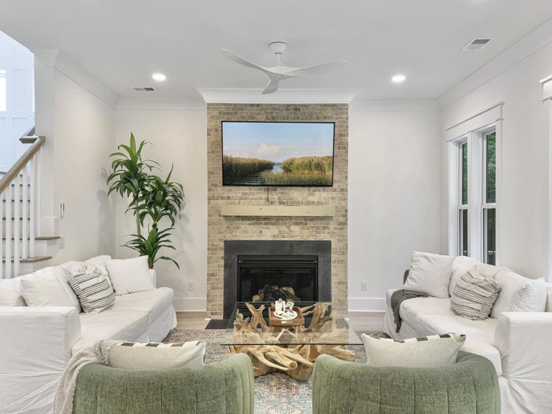 Furnished interior view inside a new home in Overlook at Copahee Sound, Awendaw (Image 31).