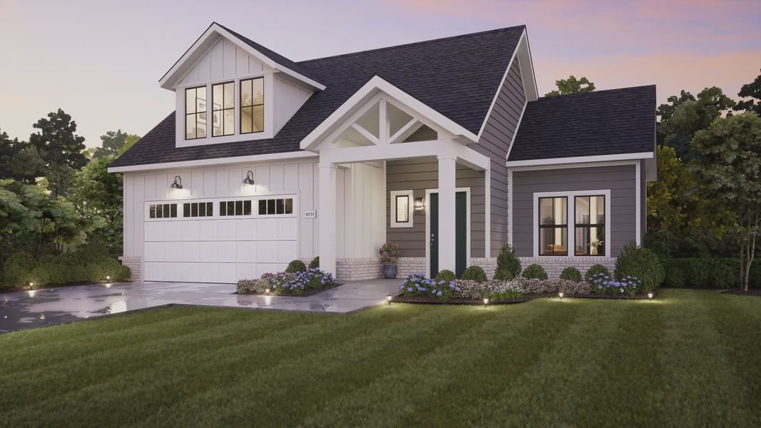 Representative exterior photo of a completed home built from the Palazzo by Epcon Communities in The Courtyards by The Manor, Alpharetta, GA (Image 24).