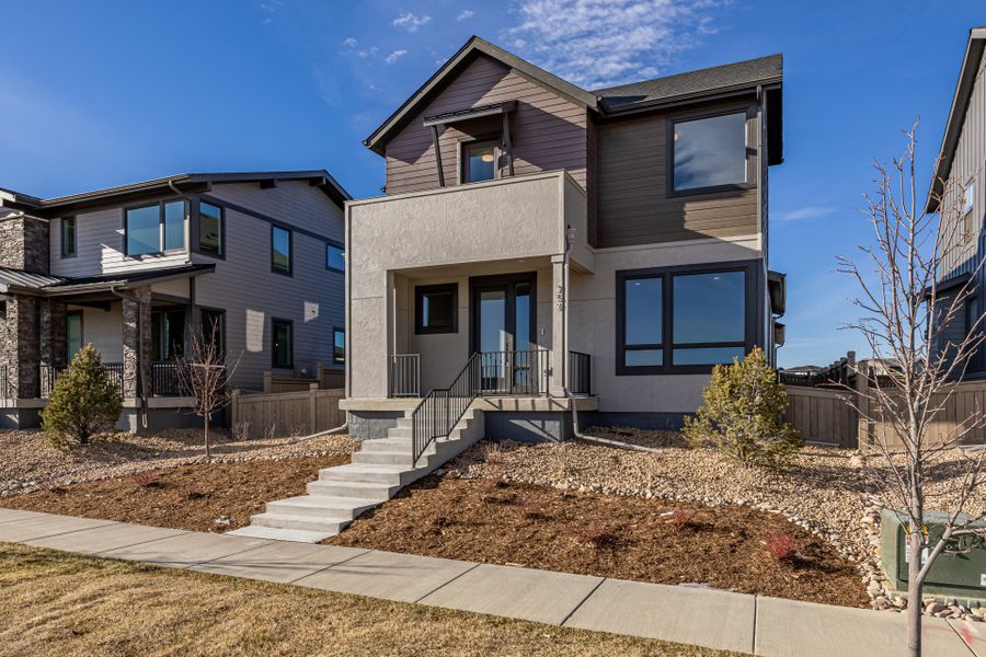 Front exterior of a new home in West Grange, Longmont, CO, highlighting curb appeal (Image 2).