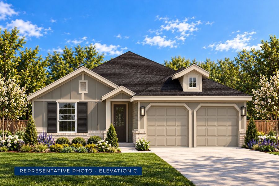 Representative exterior photo of a completed home built from the Madison F by First Texas Homes in The Meadows, Denton, TX (Image 11).