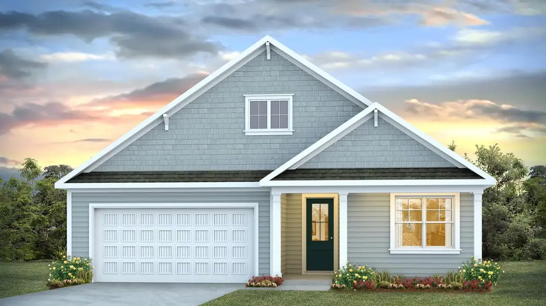 Representative exterior photo of a completed home built from the Litchfield by D.R. Horton in Old Chapin Reserve, Lexington, SC (Image 20).