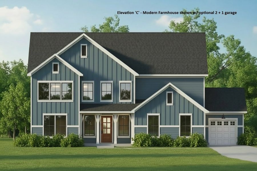 Representative exterior photo of a completed home built from the Harper by Acrew Homes in Dixon Grove, Grimesland, NC (Image 4).