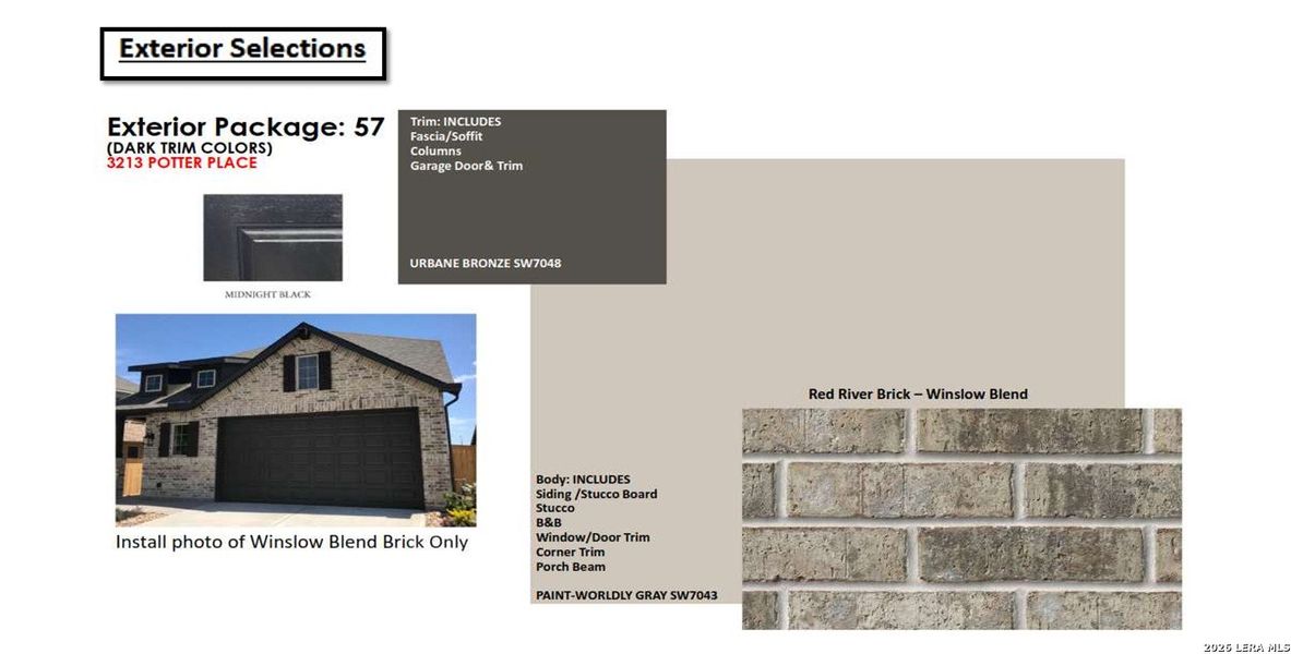 Sample of building materials used in homes in Homestead, Schertz (Image 5).