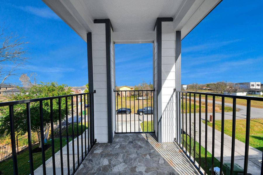 Exterior details and patio area of a home in , Houston (Image 34).