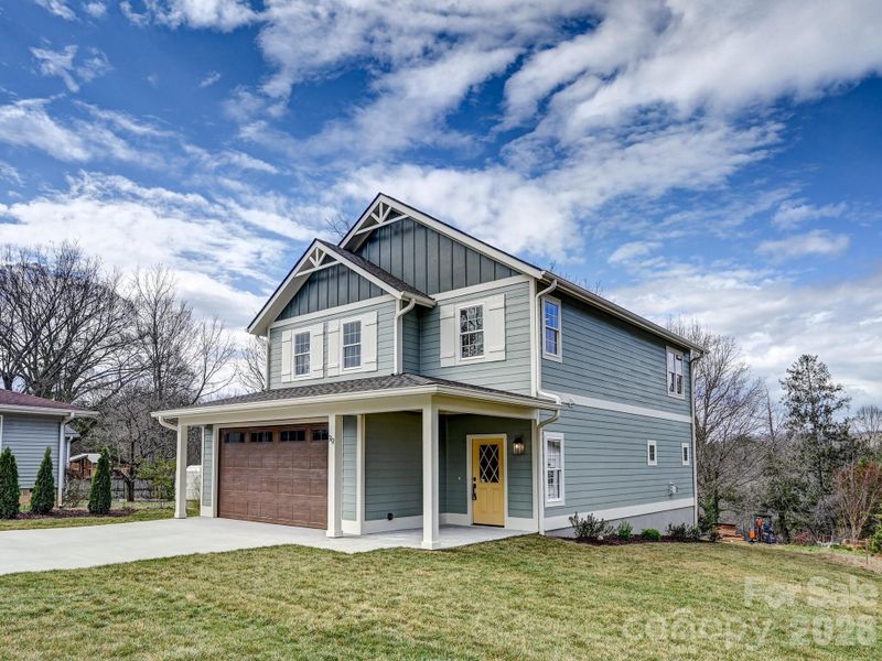 Front exterior of a new home in , Asheville, NC, highlighting curb appeal (Image 2). Front exterior of a new home in , Asheville, NC, highlighting curb appeal (Image 2).