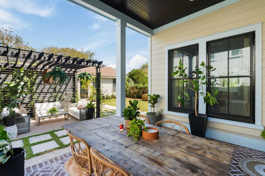 Exterior details and patio area of a home in , Charleston (Image 37).