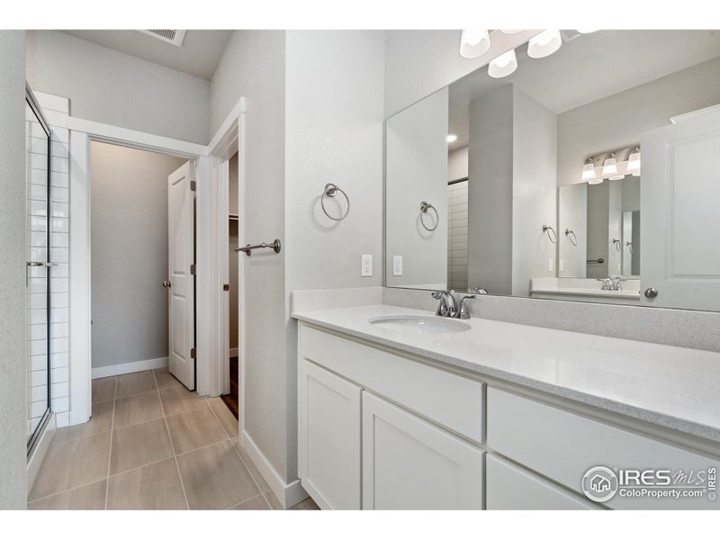 Shared bathroom w/ designer finishes