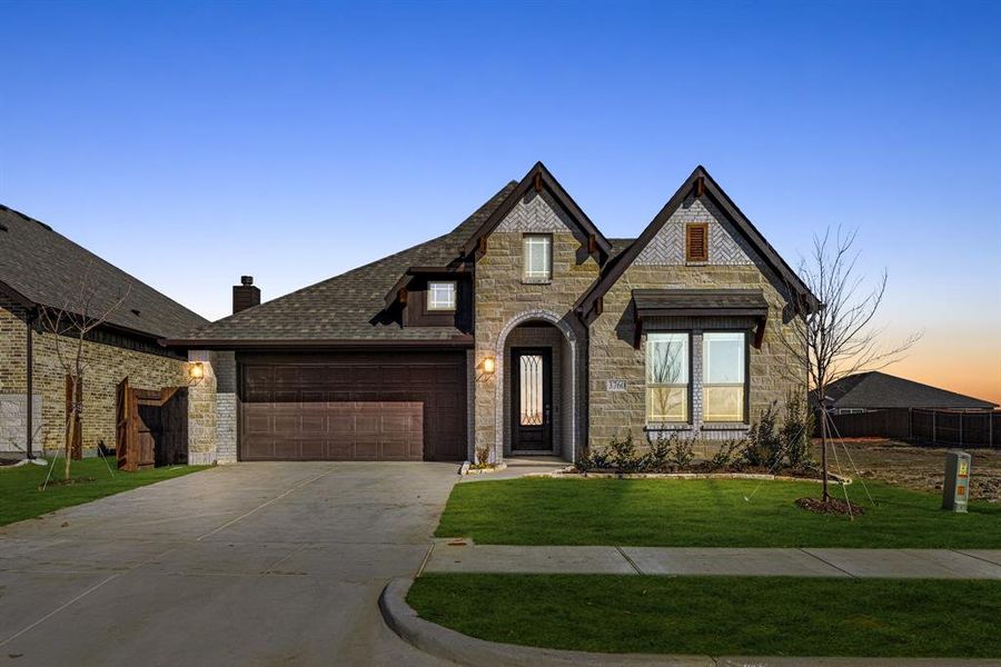 Front exterior of a new home in Georgetown at Kings Fort, Kaufman, TX, highlighting curb appeal (Image 22).