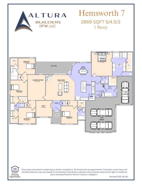 2D floor plan layout for the Hemsworth VII by Altura Homes in Creekview Farms, Greenville, TX (Image 3). 2D floor plan layout for the Hemsworth VII by Altura Homes in Creekview Farms, Greenville, TX (Image 3).