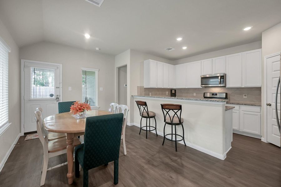 Breakfast bar area overlooking the sink