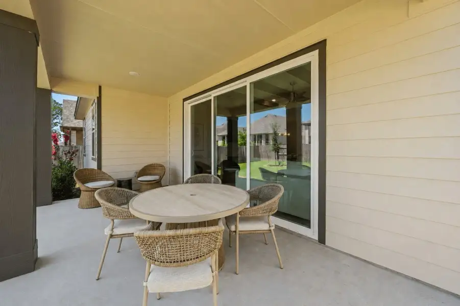 Exterior details and patio area of a home in Veranda Signature, San Antonio (Image 2). Exterior details and patio area of a home in Veranda Signature, San Antonio (Image 2).