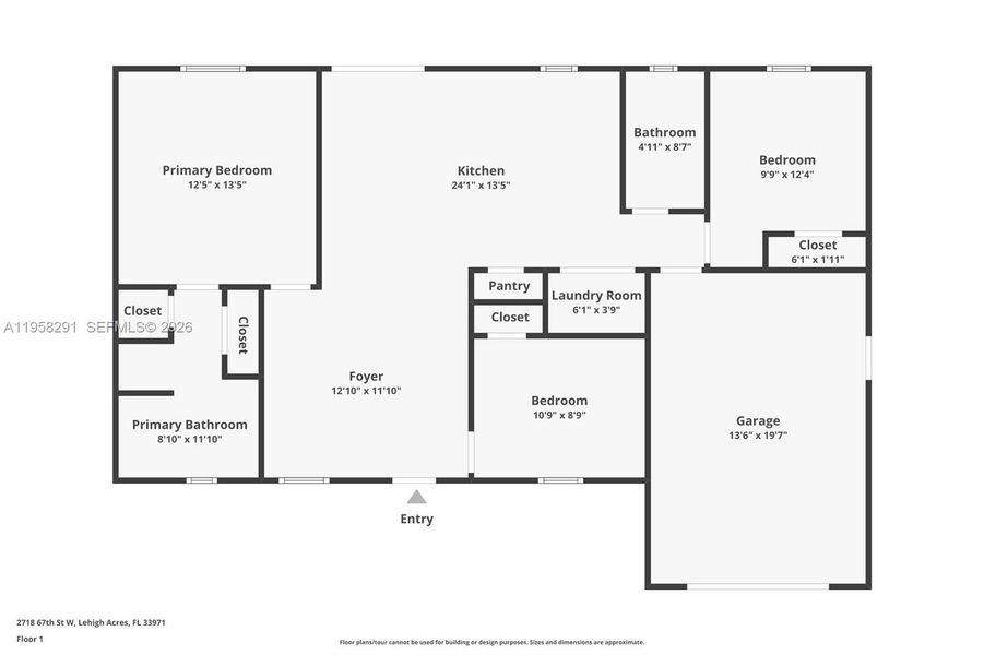 2D floor plan layout of this home in , Lehigh Acres, FL (Image 6).