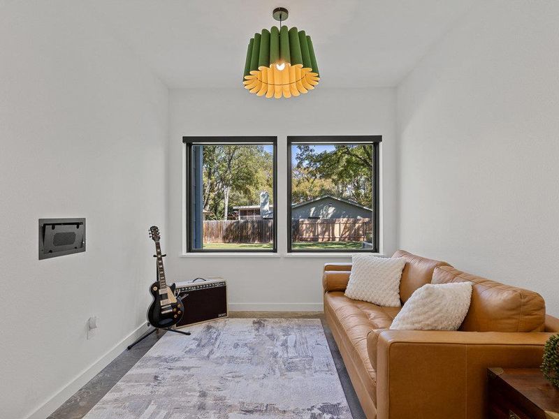 Living area with baseboards