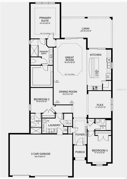 2D floor plan layout of this home in Esplanade at Wiregrass Ranch, Wesley Chapel, FL (Image 5).