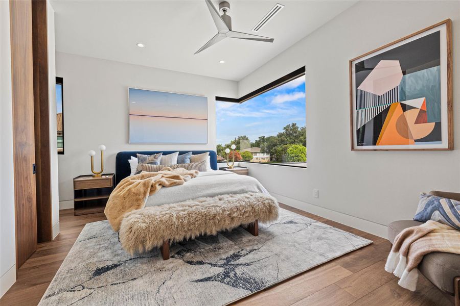 Expansive corner window offering abundant natural light