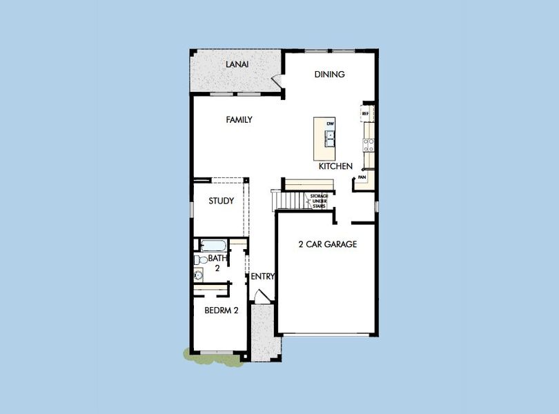 2D floor plan layout for the The Bradson by David Weekley Homes in Eastlyn, Bradenton, FL (Image 5).