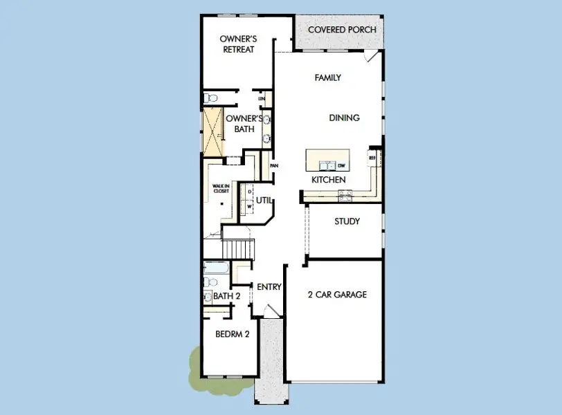 2D floor plan layout for the The Poppy by David Weekley Homes in Briggs Ranch – Select Classic Series, San Antonio, TX (Image 3).
