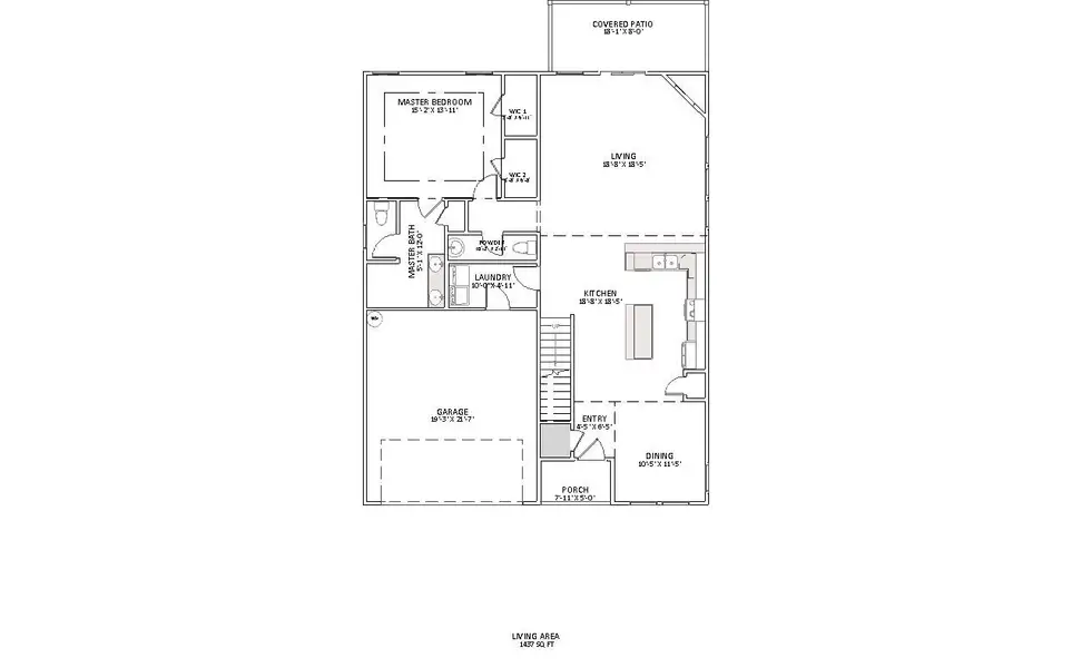 2D floor plan layout for the Ridge by Enchanted Homes in Ballentine Ridge, Lyman, SC (Image 3).