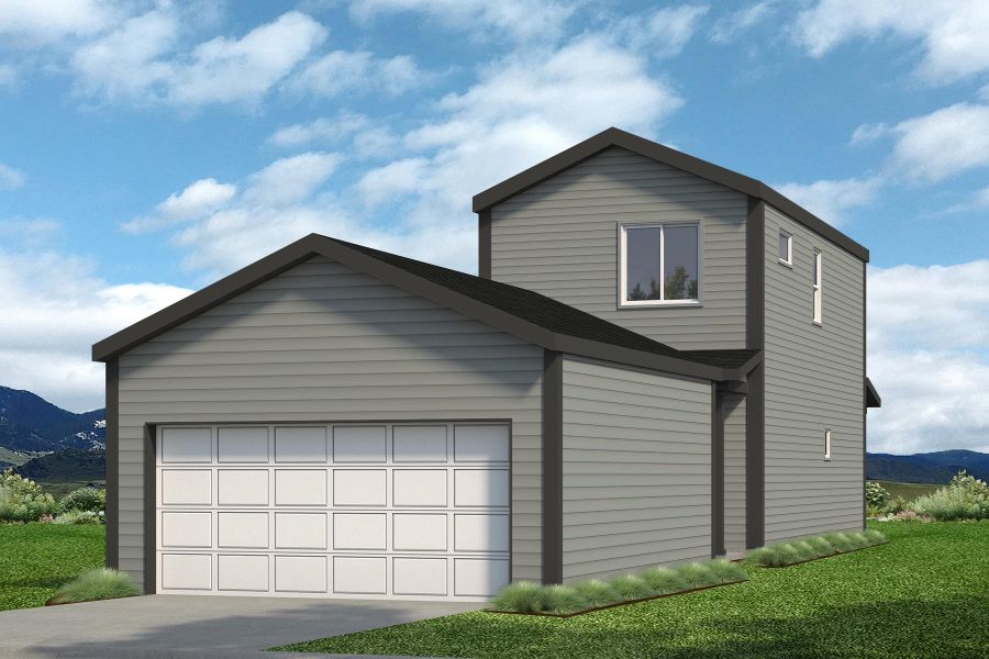 Front exterior of a new home in Liberty Draw, Evans, CO, highlighting curb appeal (Image 5). Front exterior of a new home in Liberty Draw, Evans, CO, highlighting curb appeal (Image 5).