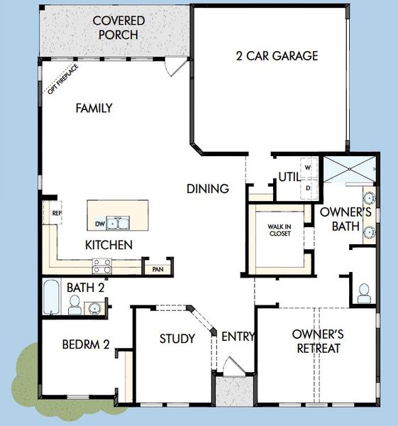 2D floor plan layout for the The Brickhaven by David Weekley Homes in Nexton – Midtown – The Garden Collection, Summerville, SC (Image 4). 2D floor plan layout for the The Brickhaven by David Weekley Homes in Nexton – Midtown – The Garden Collection, Summerville, SC (Image 4).