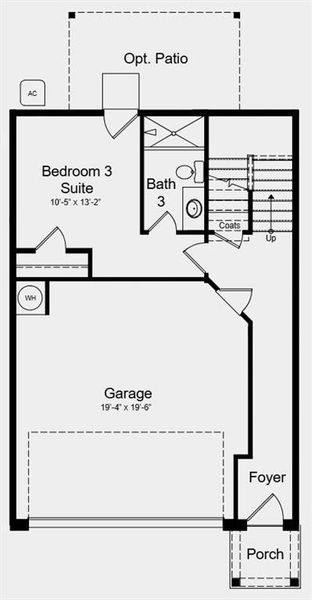 2D floor plan layout of this home in Rosewood Farm, Lawrenceville, GA (Image 7).