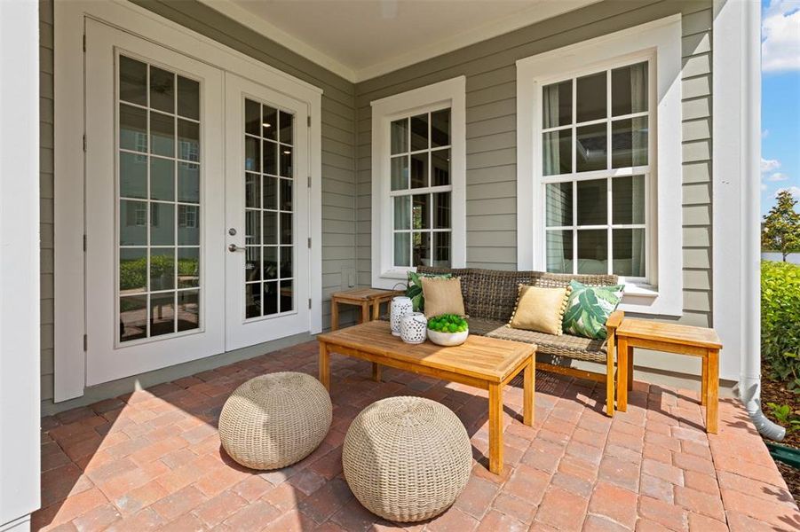 Exterior details and patio area of a home in Celebration - Island Village, Celebration (Image 3).