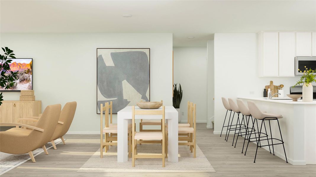 Furnished interior view inside a new home in Cool Water at Sonterra: Cottage Collection, Jarrell (Image 16).