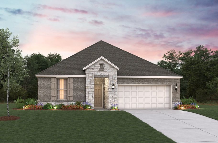 Representative exterior photo of a completed home built from the Sierra by Beazer Homes in Lake Pointe, Little Elm, TX (Image 2). Representative exterior photo of a completed home built from the Sierra by Beazer Homes in Lake Pointe, Little Elm, TX (Image 2).