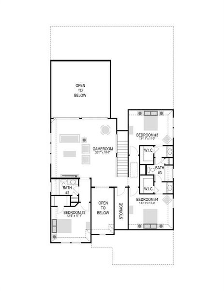 2D floor plan layout of this home in Painted Tree, McKinney, TX (Image 4). 2D floor plan layout of this home in Painted Tree, McKinney, TX (Image 4).