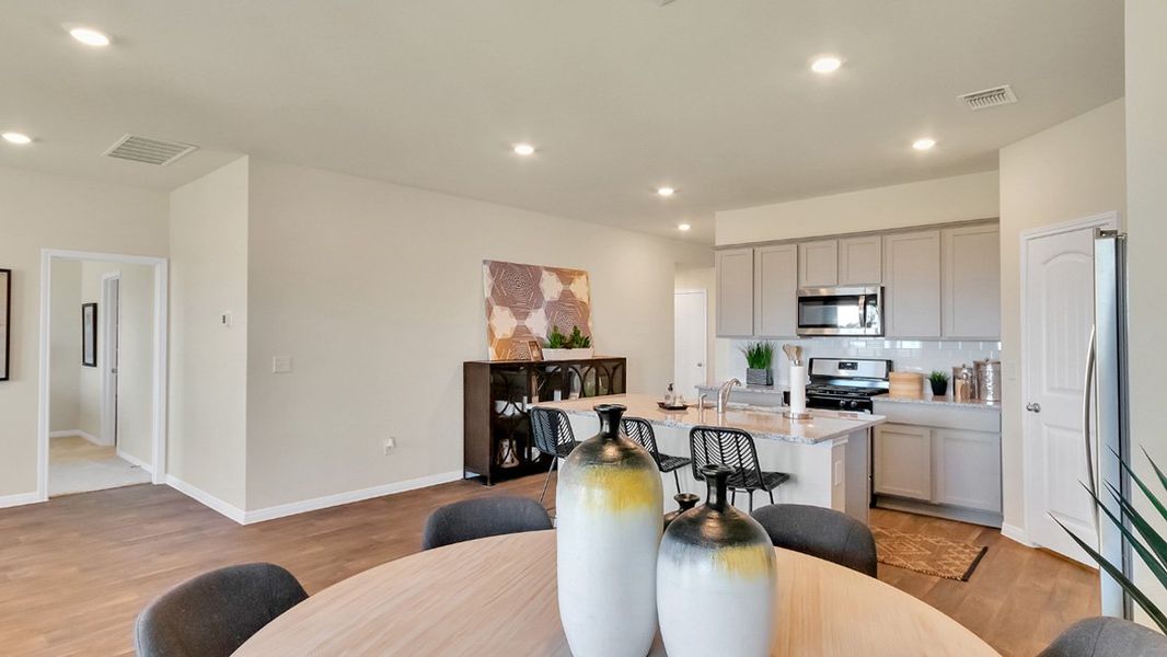 Representative furnished interior of a home built from the The Irvine by D.R. Horton in Trails at Wildhorse, Austin (Image 19).