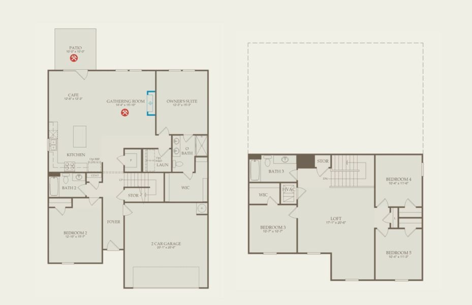 2D floor plan layout of this home in Grand Arbor, Blythewood, SC (Image 5).