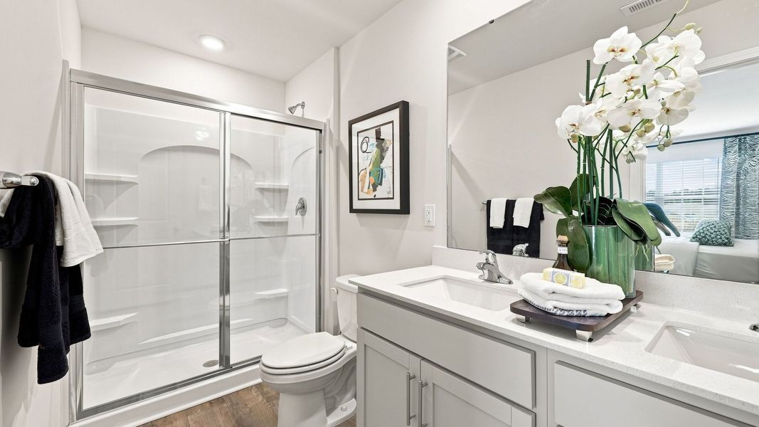 Furnished interior view inside a new home in The Townes at Hunter Hill, Rocky Mount (Image 18).