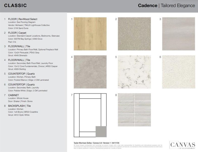 Design Selections. Home is currently under construction, selections subject to change.